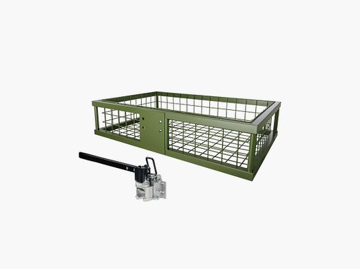 Soporte trasero 890x585x200 mm recubierto con acoplamiento rápido plegable