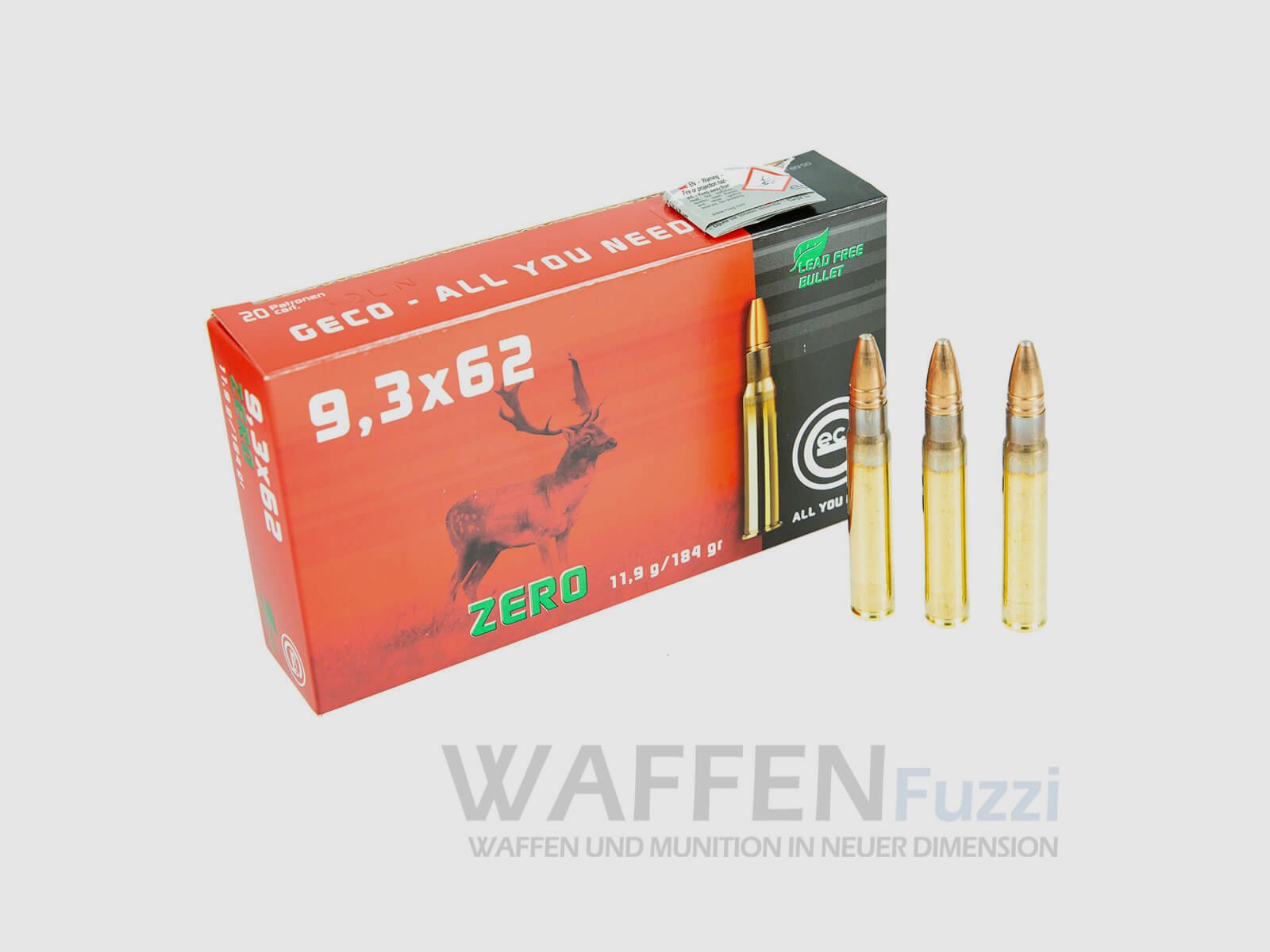 Geco Zero caliber 9.3x62 hunting ammunition 184gr high precision