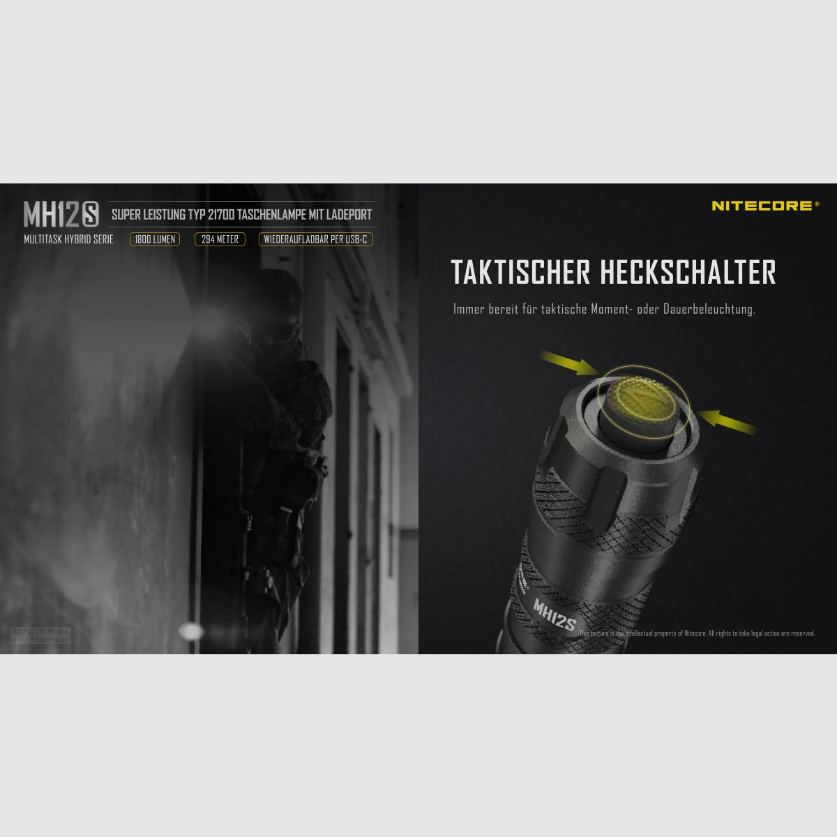 Nitecore MH12S Taschenlampe 1800 Lumen