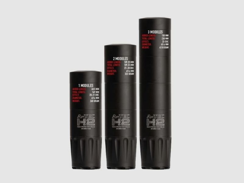 Silencieux A-TEC Hertz H2 .375, 9.5mm, Filetage M18x1 (nécessite un adaptateur de filetage), image 2 sur 2