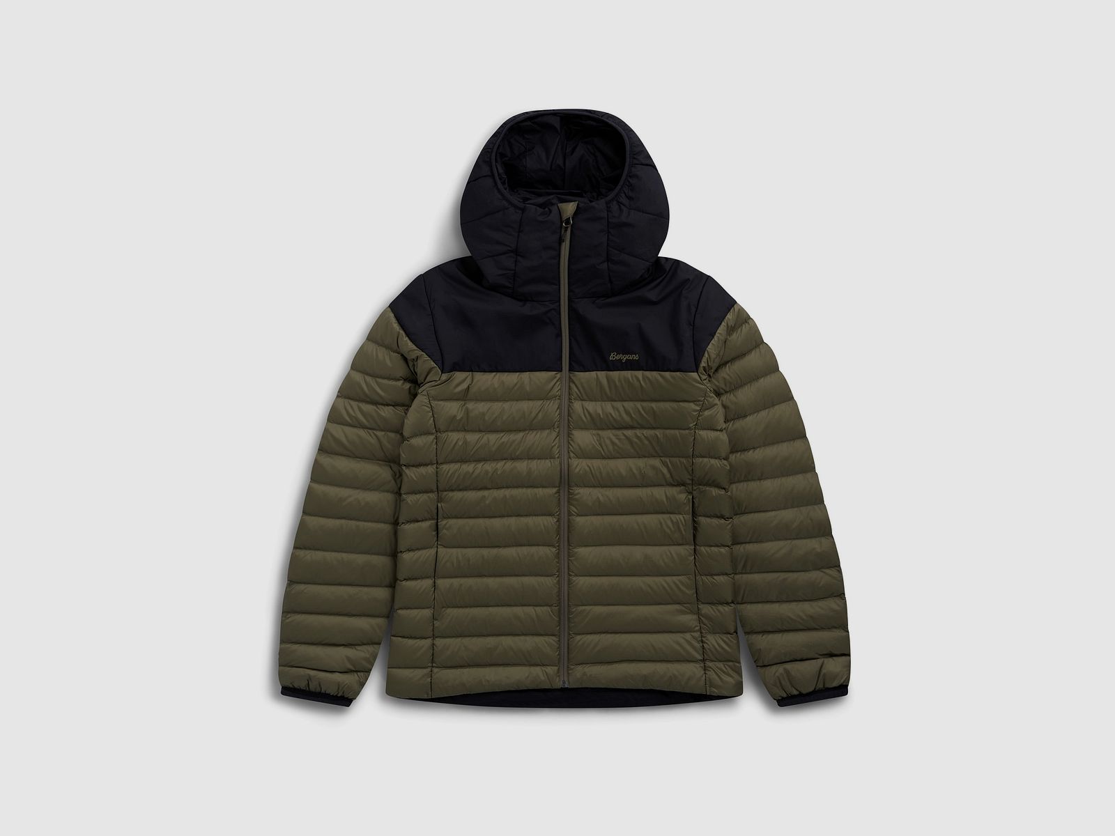 Bergans Lom Light Down Hood Veste Homme Vert Boue/Gris Ombre Foncé L