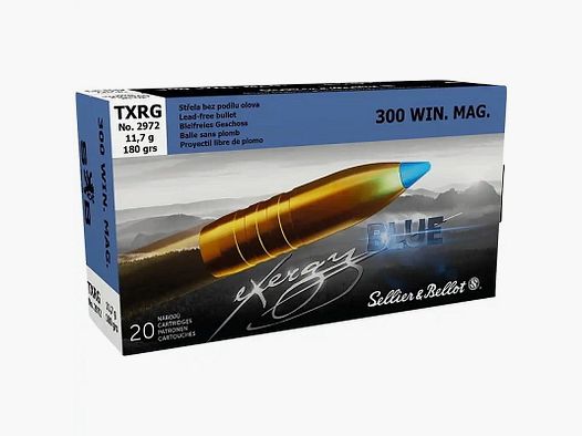 Sellier & Bellot .300 Win. Mag. TXRG azul sin plomo 180 gr. - 20 piezas