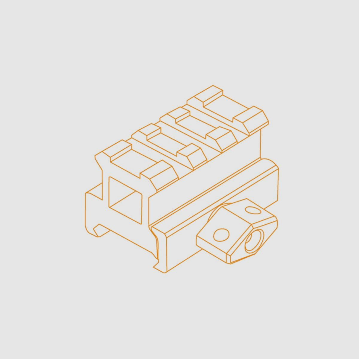 UTG 3-Slot Riser Mount, 0.83" Hauteur de selle, 1.58" Longueur