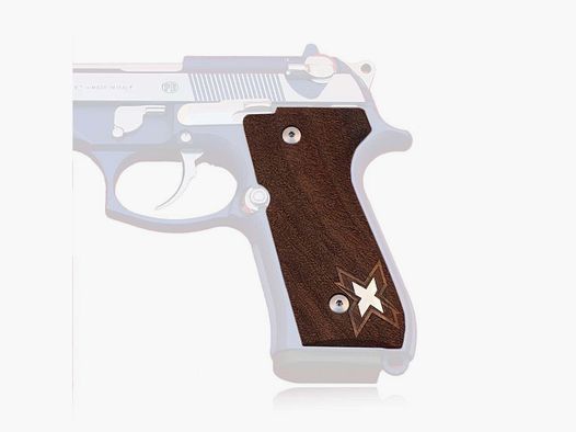 KSD Grips Handle Walnut X Performance Beretta 92FS Silver Logo