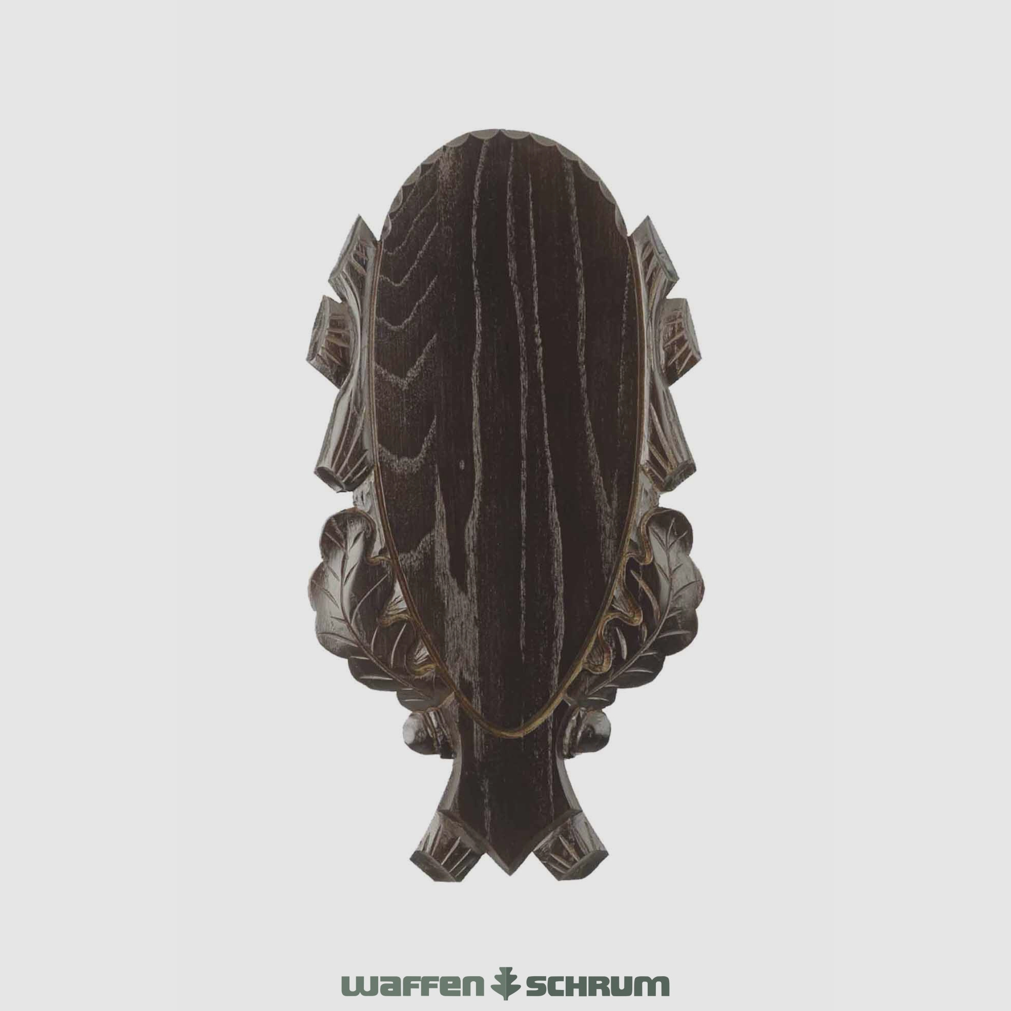 Eurohunt Geweihbrett 45x20cm Eiche - Dunkel - Geschnitzt Außenmaß 57x33cm