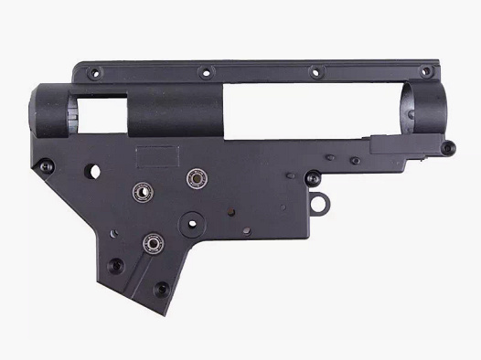8mm-SpecnaArms V2 gearbox shell "Enter & Convert™ / SAEC™", quick spring change system incl. spring guide and bearing. For Specna Arms ONE and E&C (bolt catch version)