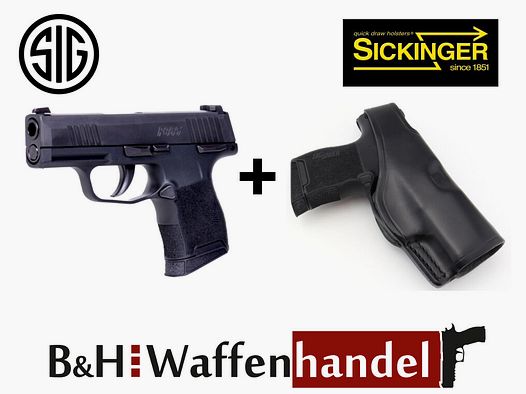 Neuwaffe, auf Lager: Sig Sauer P365 Nitron MS Pistole inkl. Sickinger Leder Holster "G-Man" mit Klemmfeder