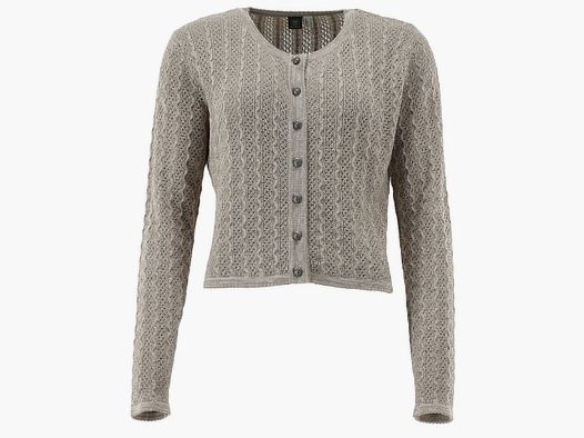 Gipfelstürmer Damenstrickjacke Rundhals Ecrue