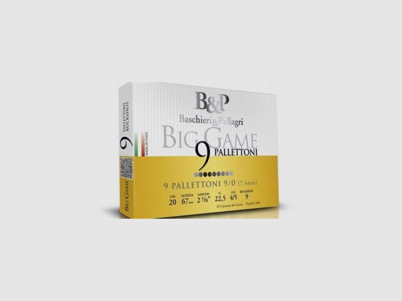 BASCHIERI & P BIG GAME 9 Schrotpatronen Kal.20 gr.22.5 Faser 9/0