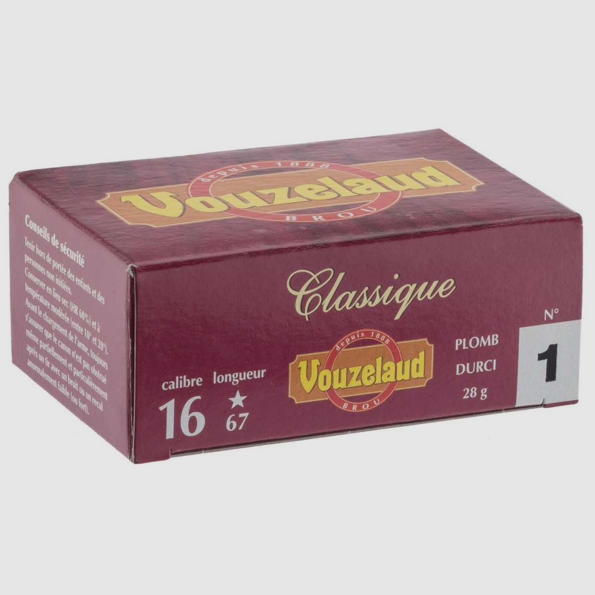 Vouzelaud Classique Grand Culot 16/67 28 g - VOUZELAUD - Patrone Jagd Grand CULOT - 8, Bild 3 von 5