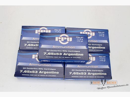 PPU Privi Partizan 7,65x53 Argentine 11,3g/174gr FMJ BT 20 Schuß