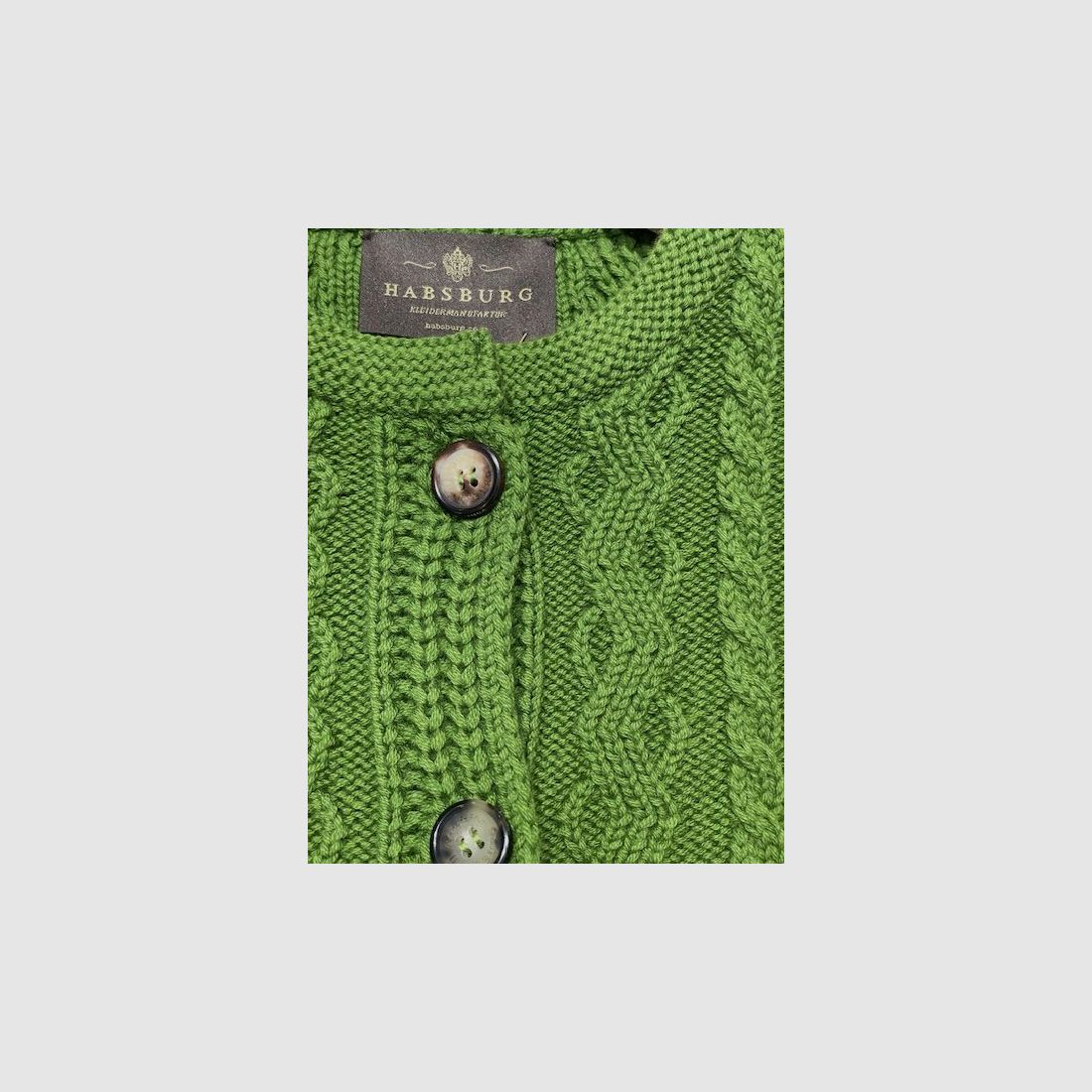 Habsburg Gilet Donna Mélange Coton-Cashmere en Vert, image 2 sur 4