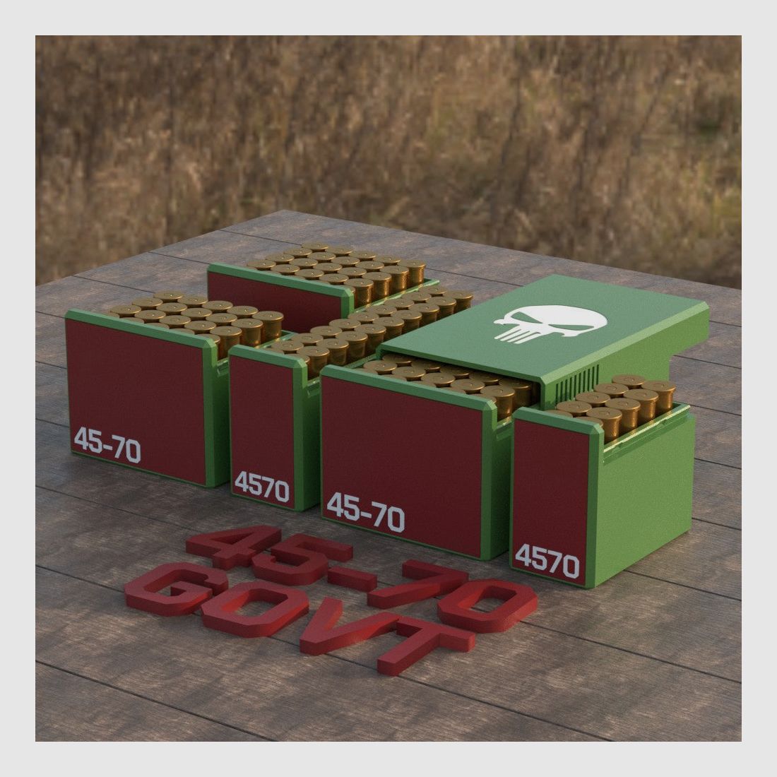 Filamelt scatola per munizioni / Scatola per munizioni .45-70 Govt – scatola per cartucce per 50 colpi, Made in Germany