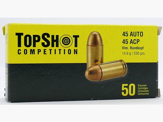 Top-Shot .45ACP VLM 14.9g/230grs pistol cartridges