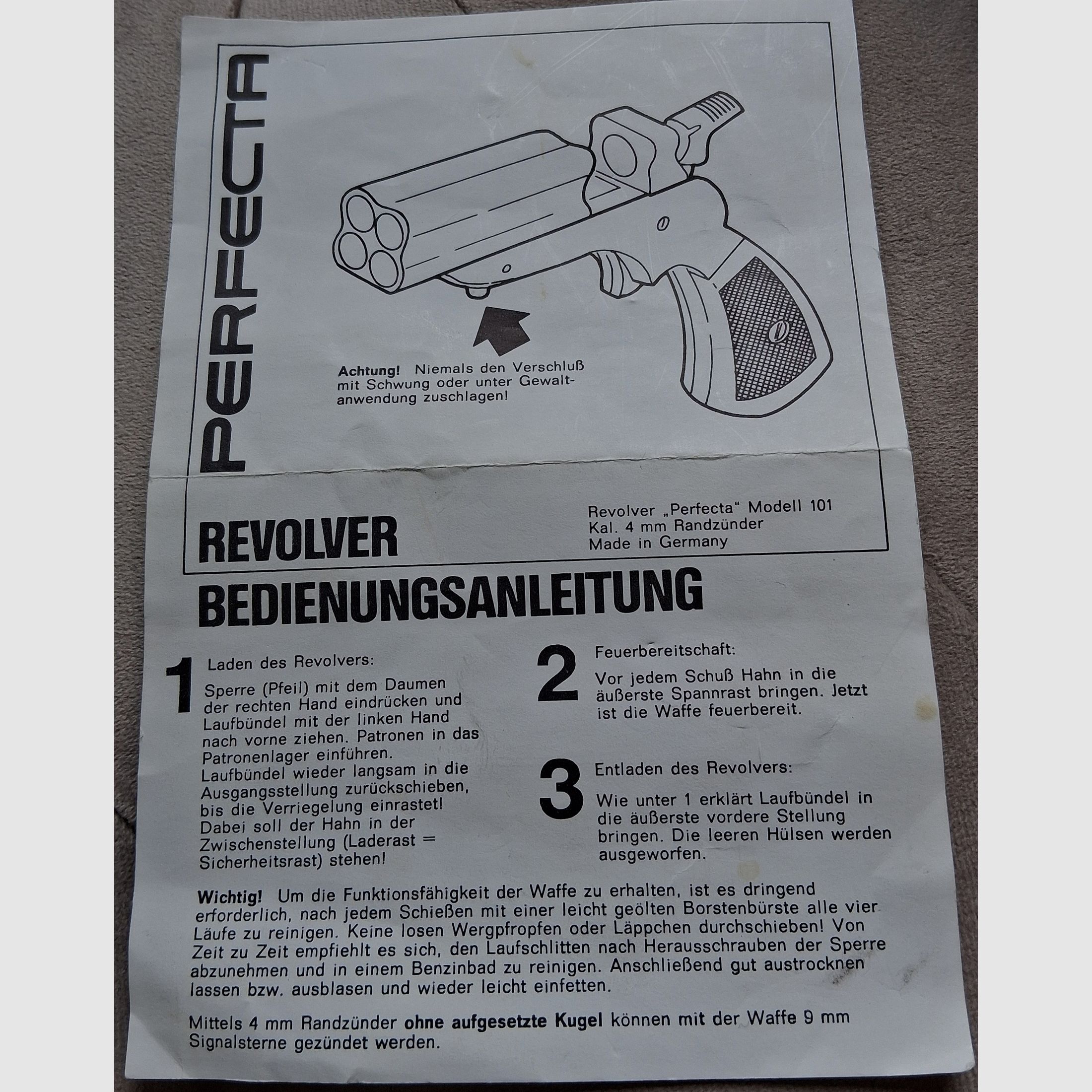 Pepperbox Perfecta G101 bundle revolver 4mmRl PTB 70 F-mark free of requirement