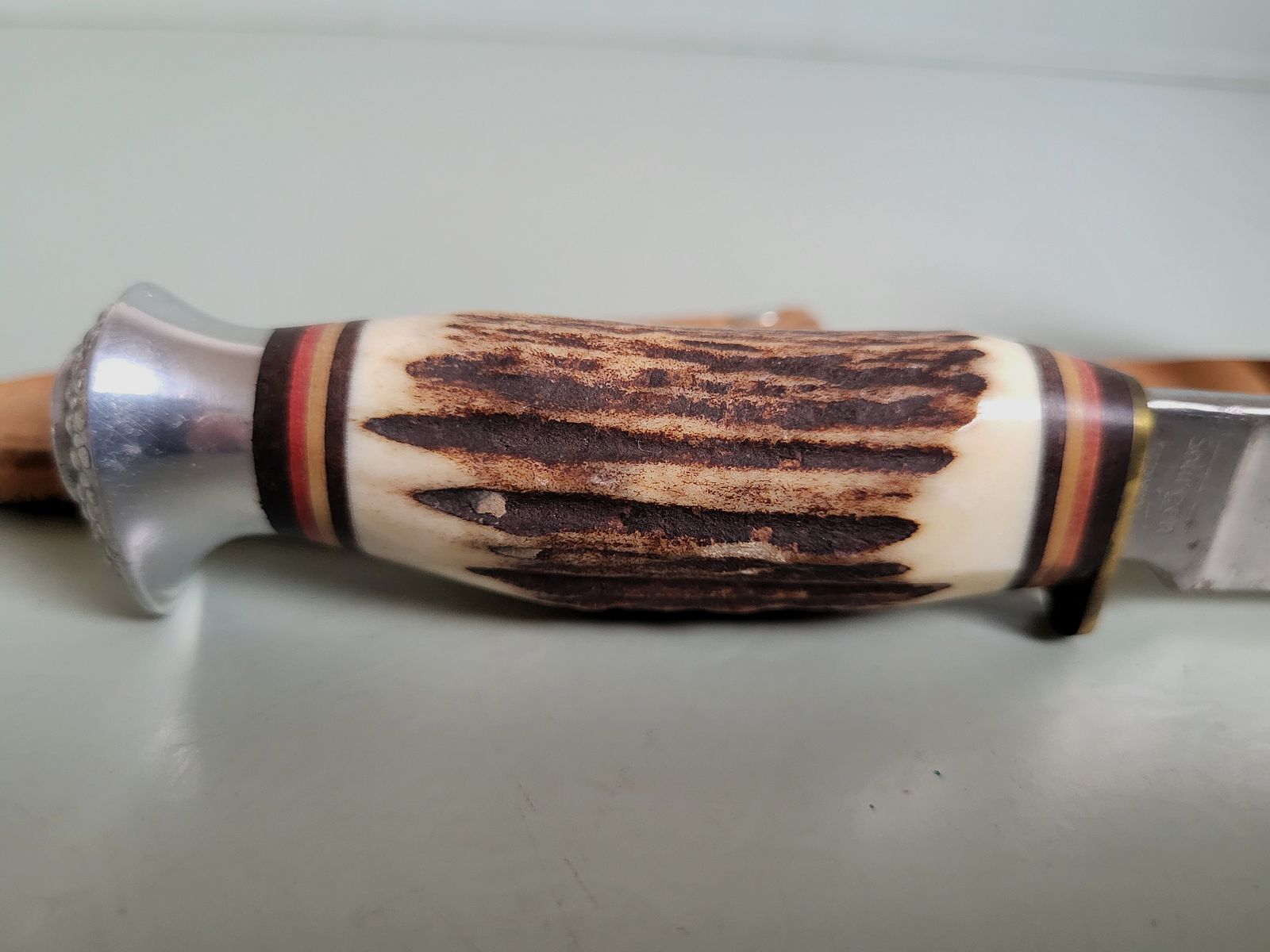 Coltelli da caccia vintage - Solingen - Corno di cervo - Pomolo a forma di uccello - Germania occidentale