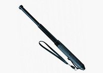 Mini Teleskopschlagstock 13" mit Gürtelclip und Schlaufe - Schwarz