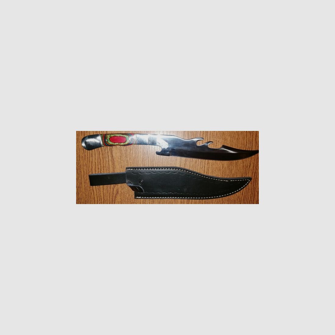 Größe Jagdmesser mit Kunstledertasche 420 mm lang