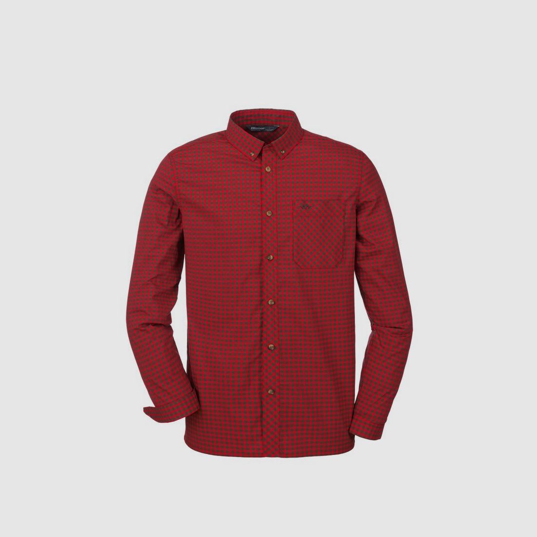 Blaser Herren Hemd Stretch Serge Braun/Rot Kariert