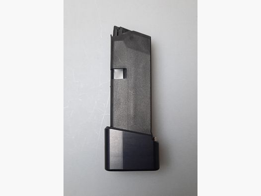 Magazin Glock G43 mit Taran Tactical / Brownells Magazinboden +3, 9mm Para 9 Patronen, black