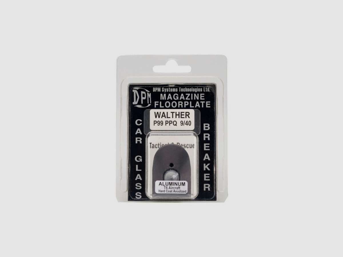 DPM MFA-WA-1 Piastra di fondo del caricatore con frangisecchio per WALTHER P99-PPQ 9mm-40S&W ALLUMINIO NERO T6 Rivestimento duro anodizzato, immagine 2 di 2