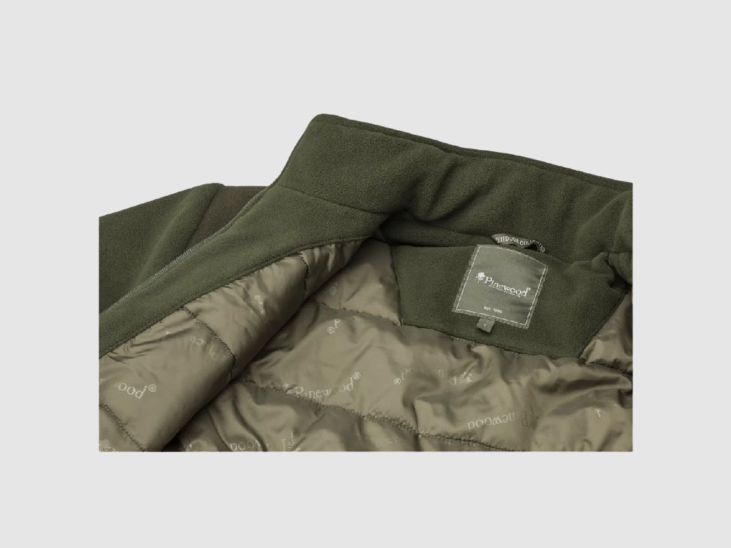 PINEWOOD HARRIE Men's Hunting Fleece Jacket, Green / Suede Brown, image 6 of 6