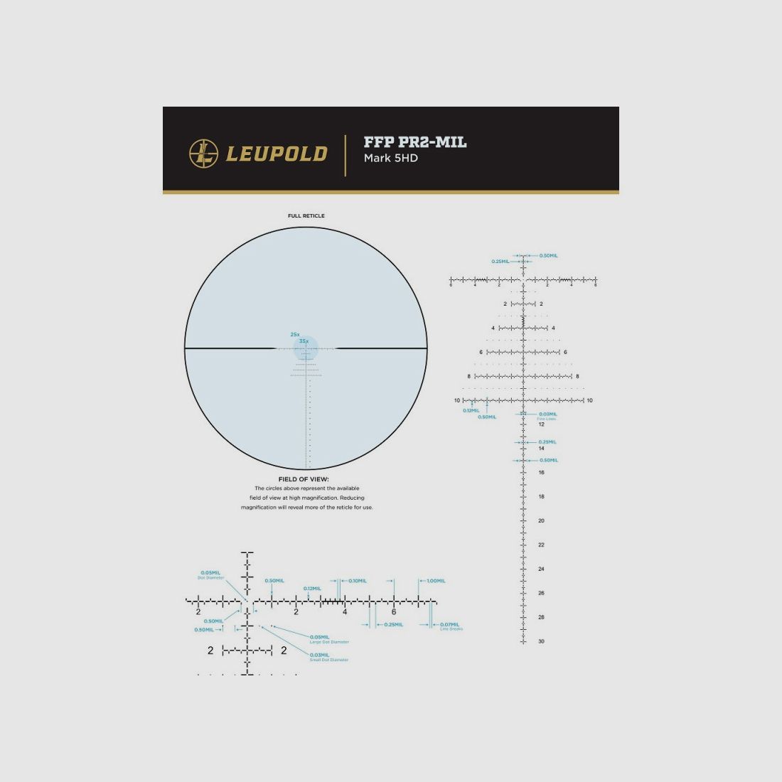 Ottica LEUPOLD Mark 4HD 6-24×52 M5C3 Side Focus 34 mm FFP PR2-MIL, immagine 5 di 5