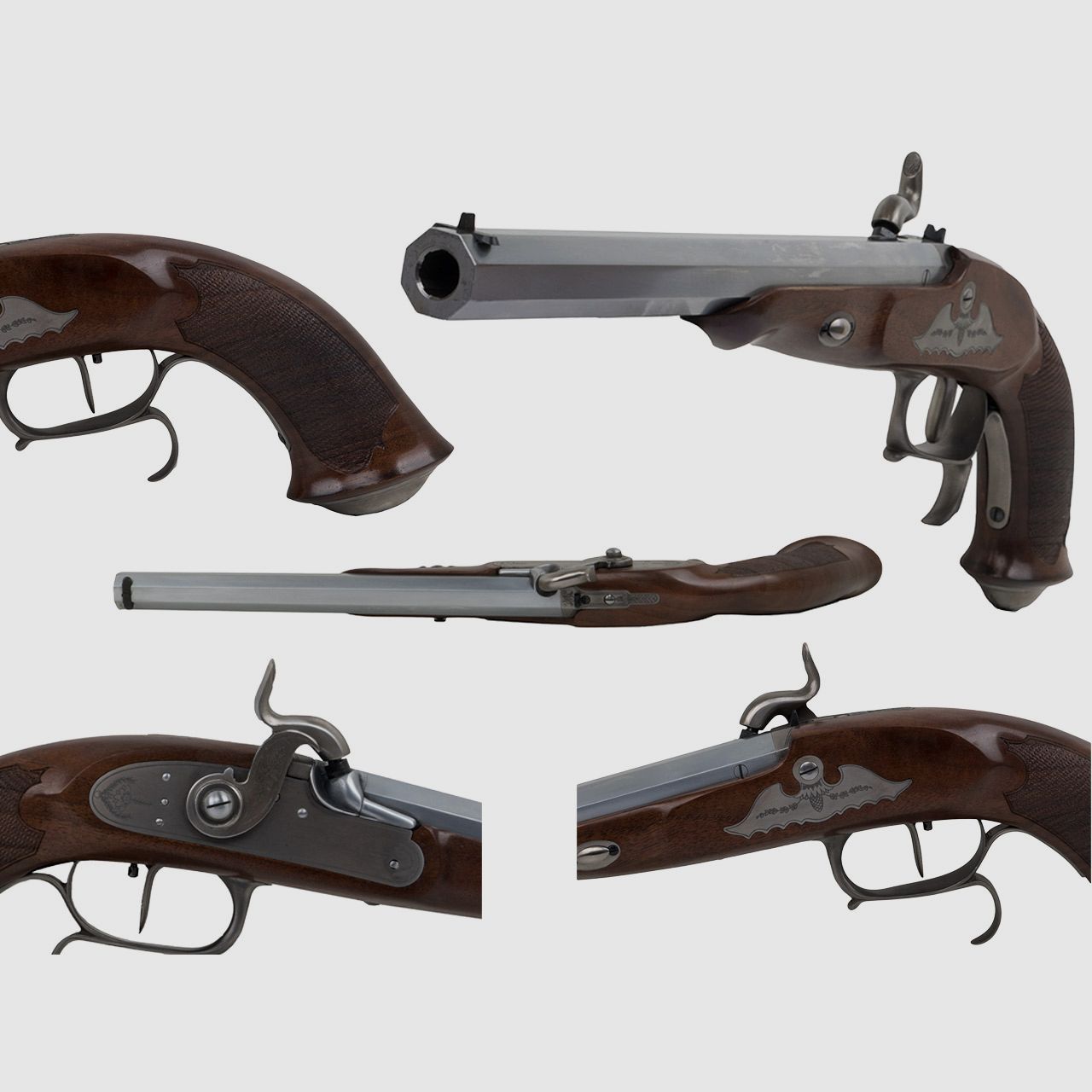 Vorderlader Perkussionspistole Pedersoli Le Page Target Standard Achtkantlaufe Kaliber .44 inklusive Ladestock (P18)