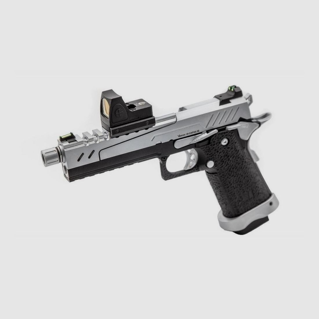 GBB Gas-Replikat Hi-Capa 5.1 SPLIT Vorsk - 1,0 Joule - Design Pink Schwarz Chrom - Leistung und Realismus, Bild 4 von 5
