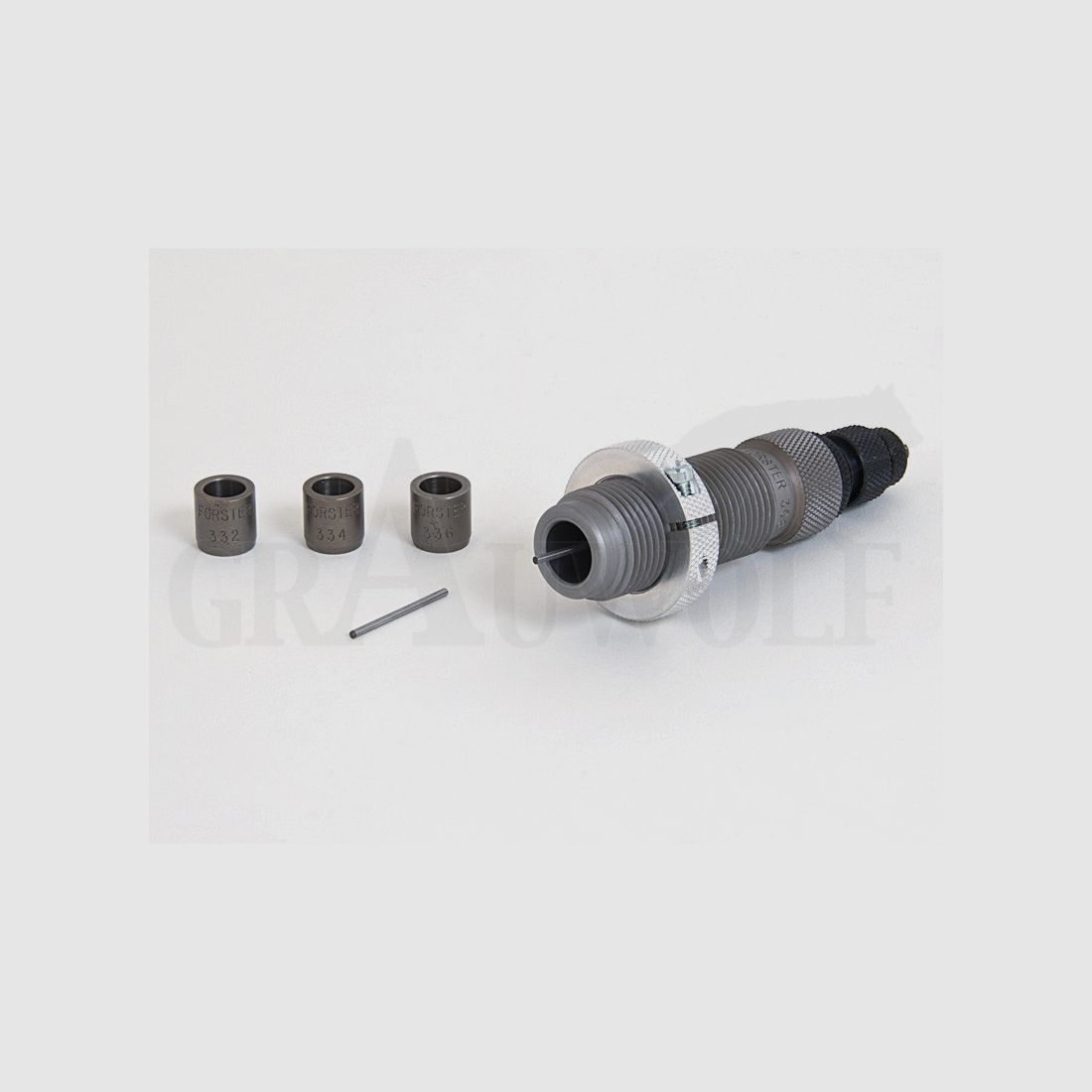 .308 Winchester Forster Hülsenhalskalibriermatrize mit 3 Einsätzen mit den Durchmessern .336, .334, .332"