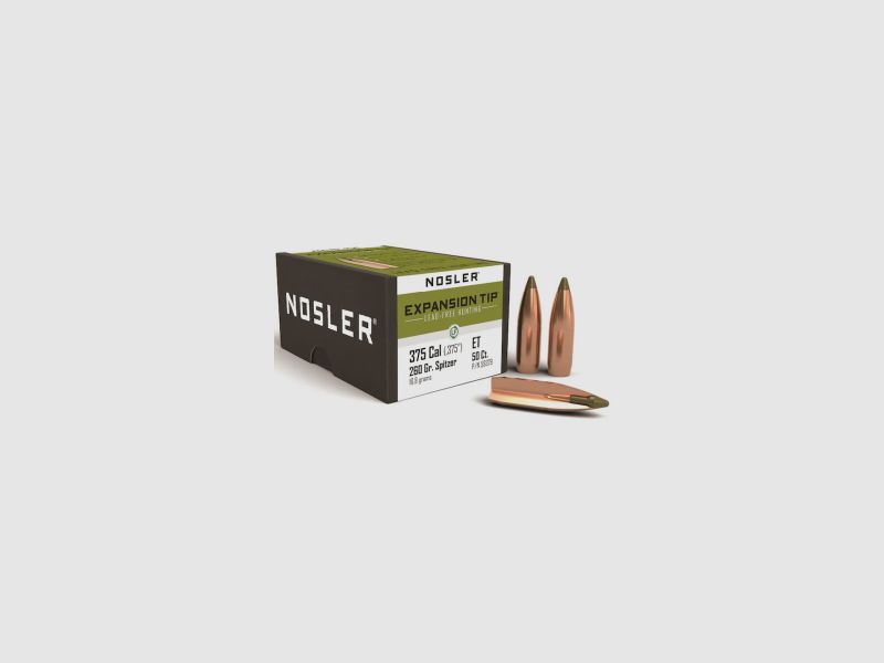Nosler Geschoss .375/.375 E-Tip 260GR Tipped Boat Tail 50 Stück