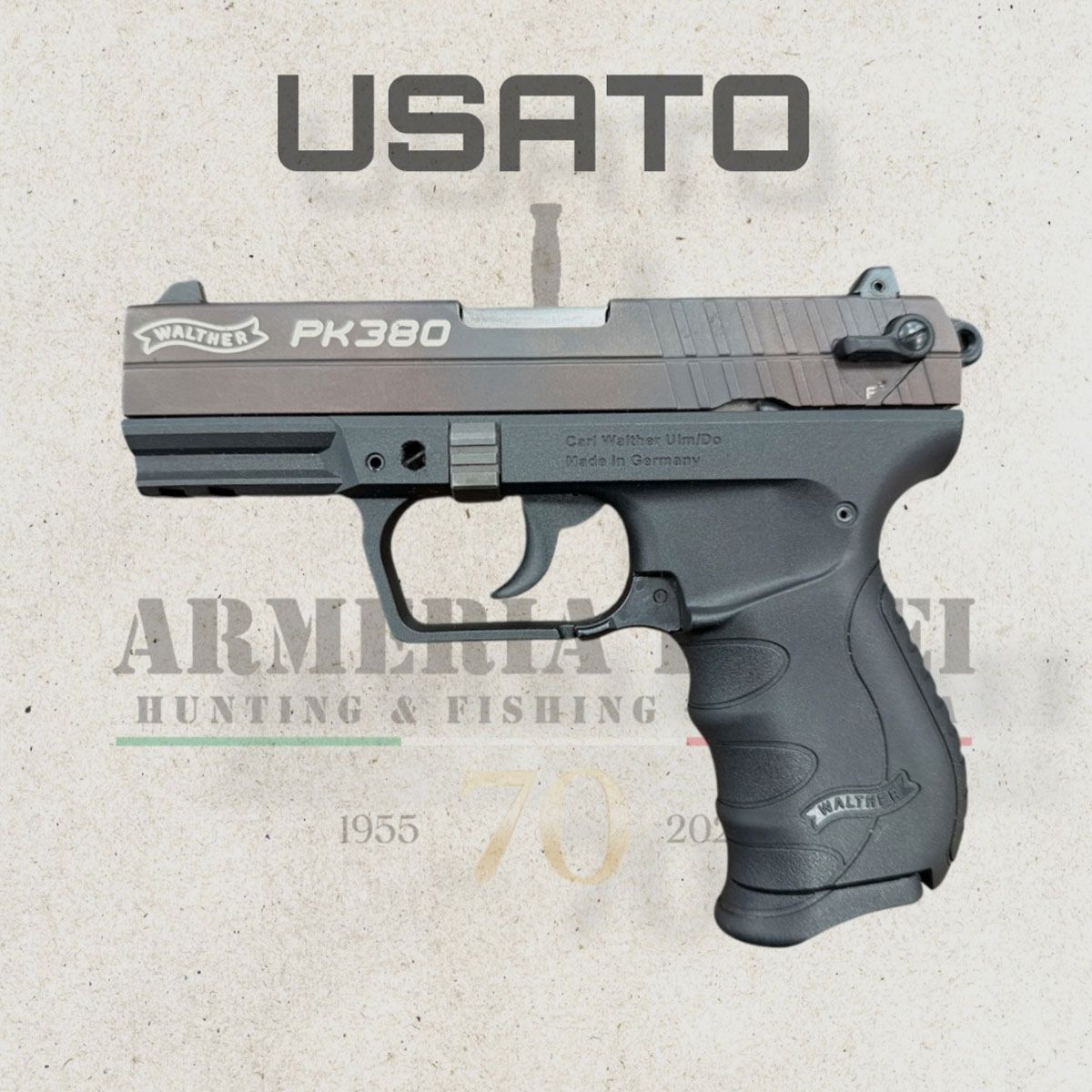 USED – PISTOL – WALTHER MOD. PK380 cal. .380 AUTO / 9 SHORT, image 1 of 3