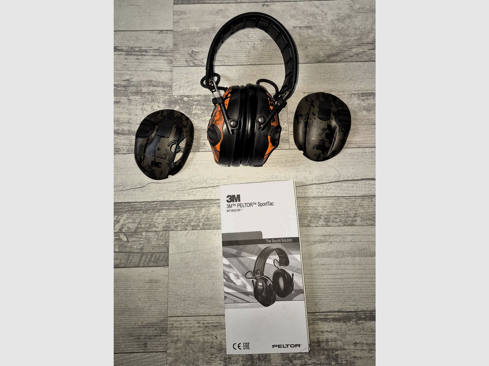 3M Peltor SportTac nauszniki ochronne Pomarańczowy/Zielony Camo