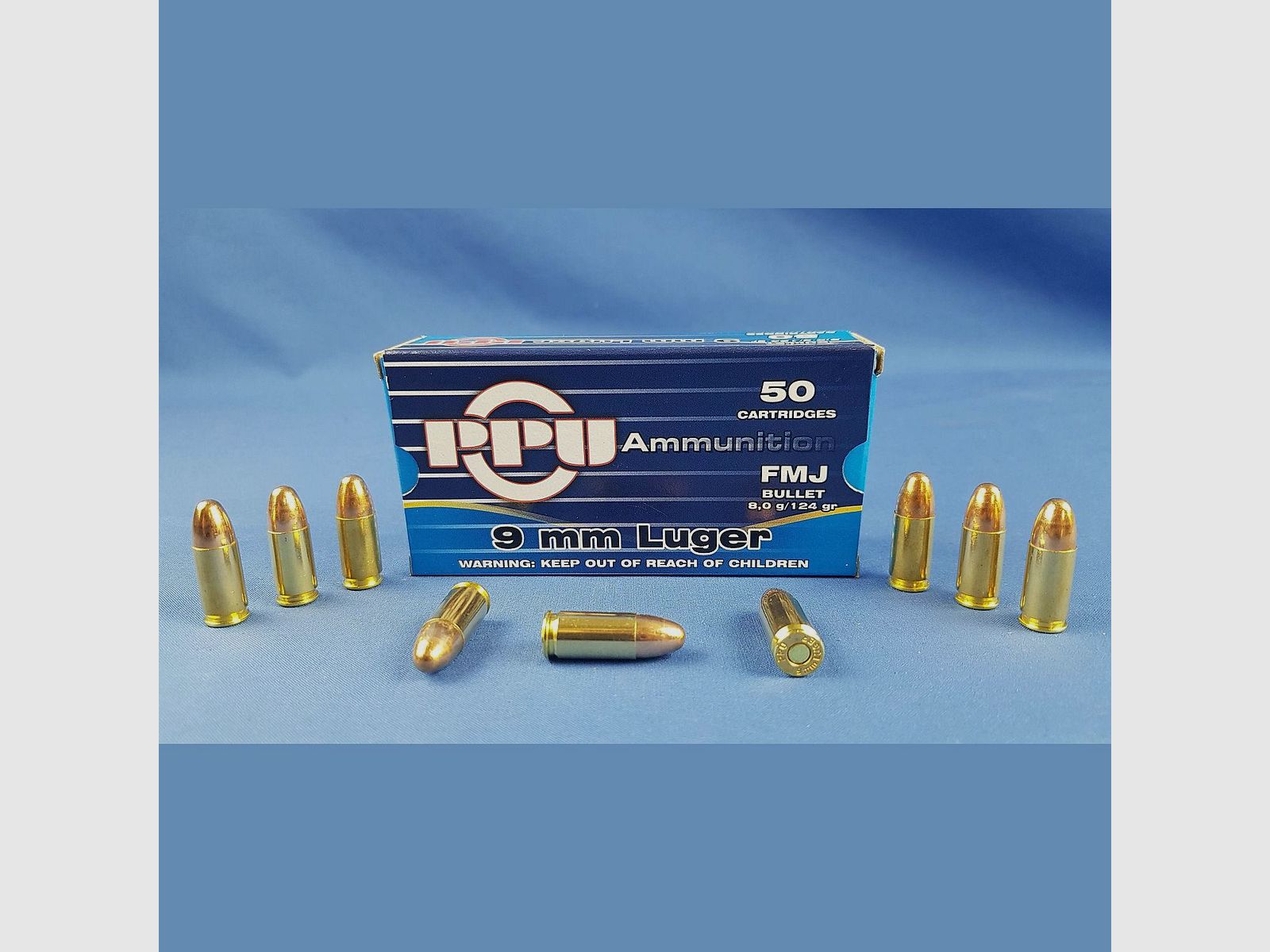PPU 9mm Luger FMJ 124grs 8g