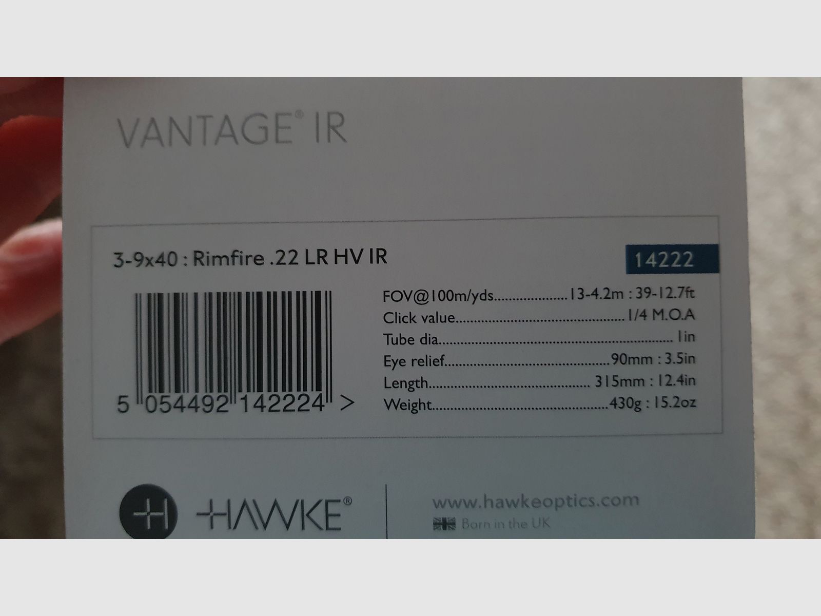 Hawke Vantage 3-9x40 Rimfire HV IR
