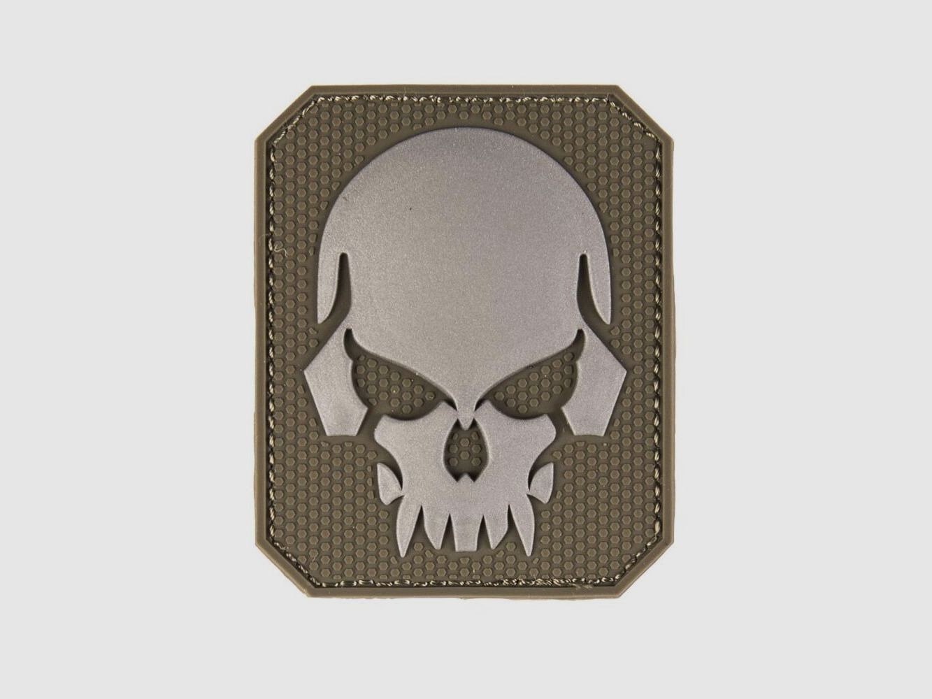 Parche de PVC de calavera 3D olivo