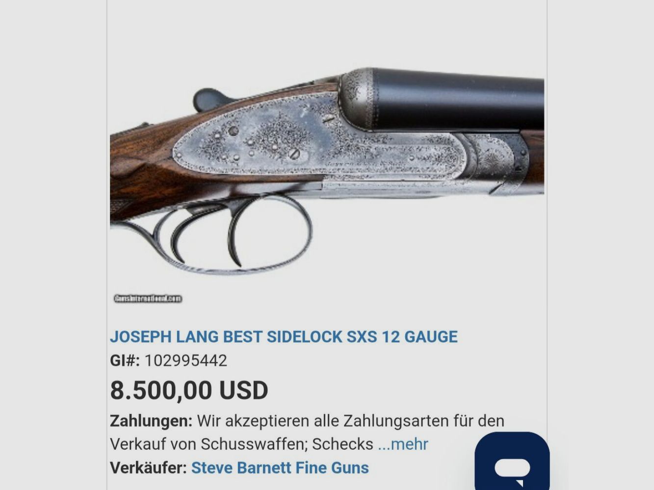 Joseph Lang & Son,LTD.,Jaseph Lang Back AktionBarlock Sidelock Ejektor