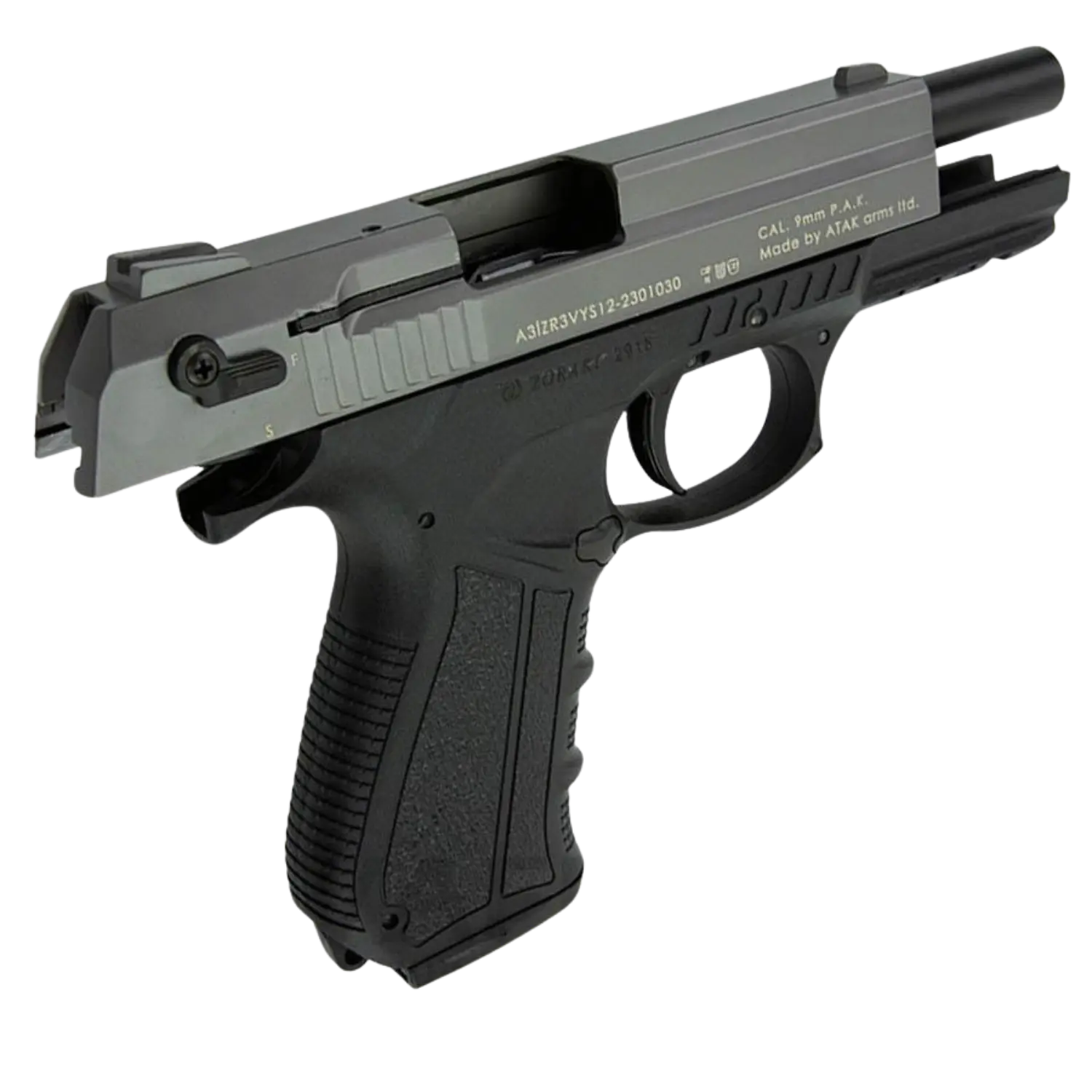 Zoraki 2918 schreckschusspistool titanium kaliber 9mm P.A.K., afbeelding 4 van 6