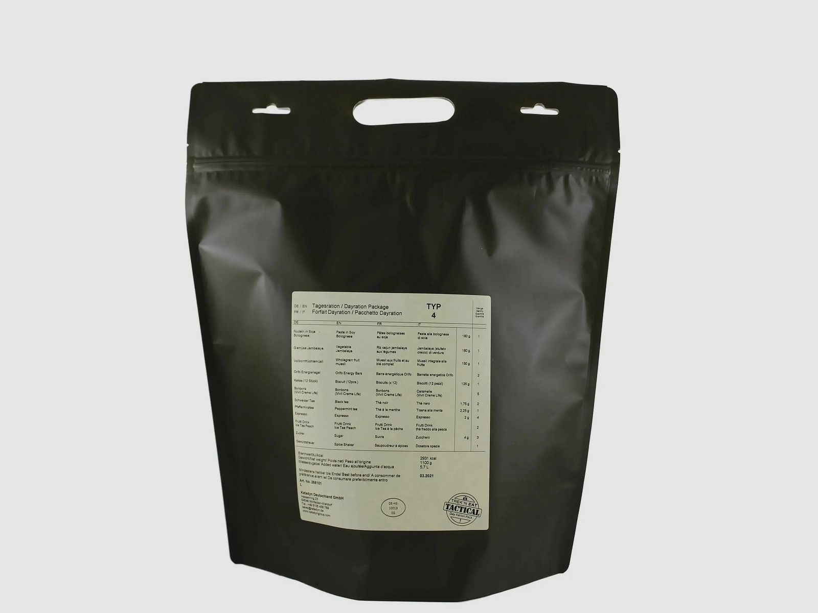 Katadyn Katadyn Tagesration Vegetarisch Day Ration Pack Typ 4