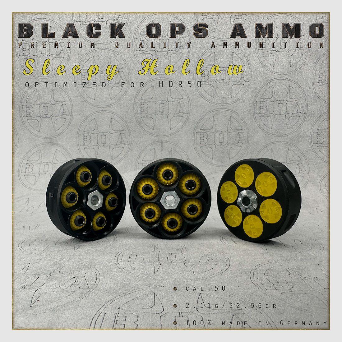 18x + 2 Sleepy Hollow BLACK OPS AMMO HDR 50 TR cal.50 Munition T4E Umarex HDR50 TR50