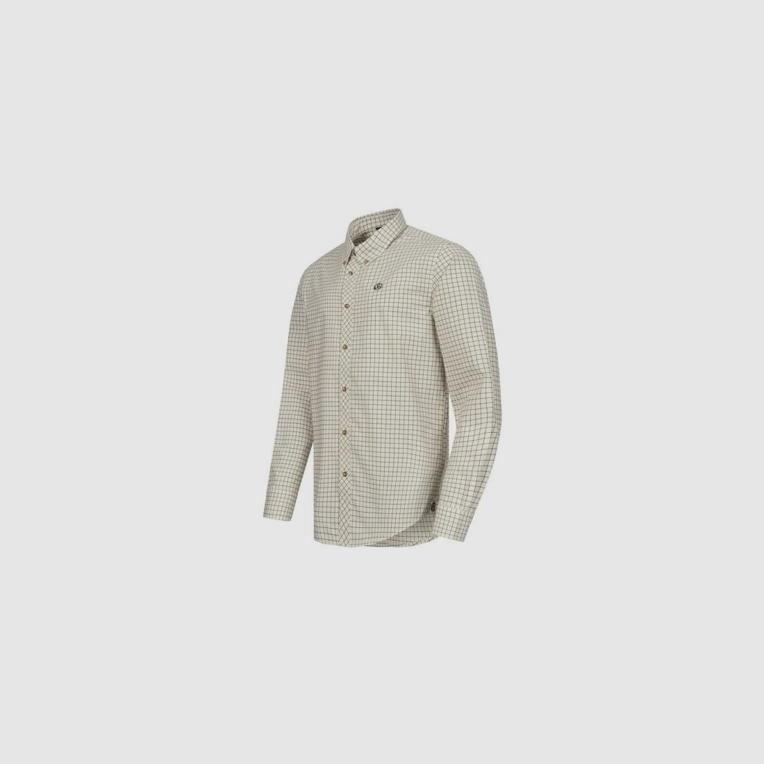 Sauer Herren Hemd Creme/Dunkelbraun
