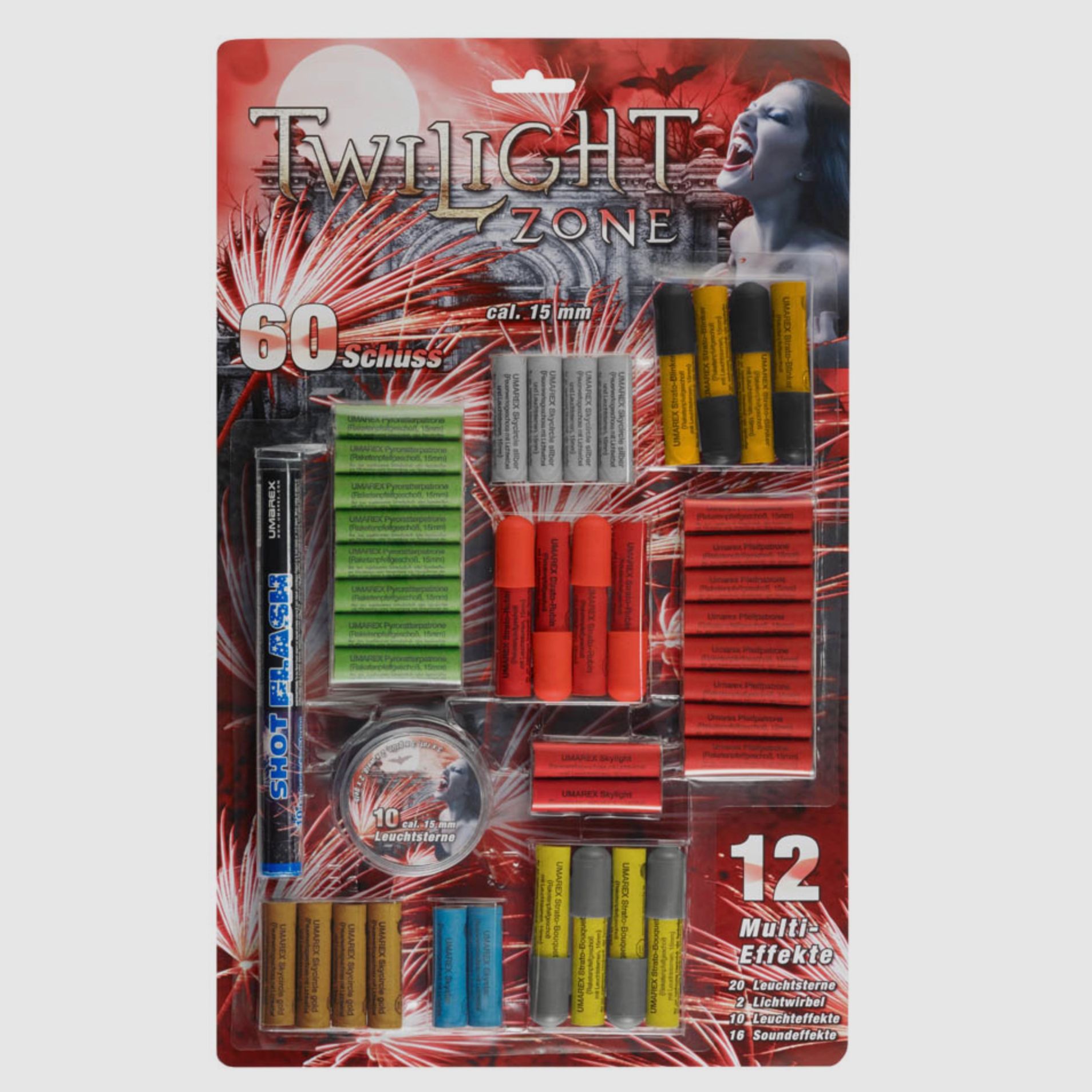 Umarex 4.1591 Twilight Zone 60 Schuss 11 verschiedene Effekte 15mm Pyro