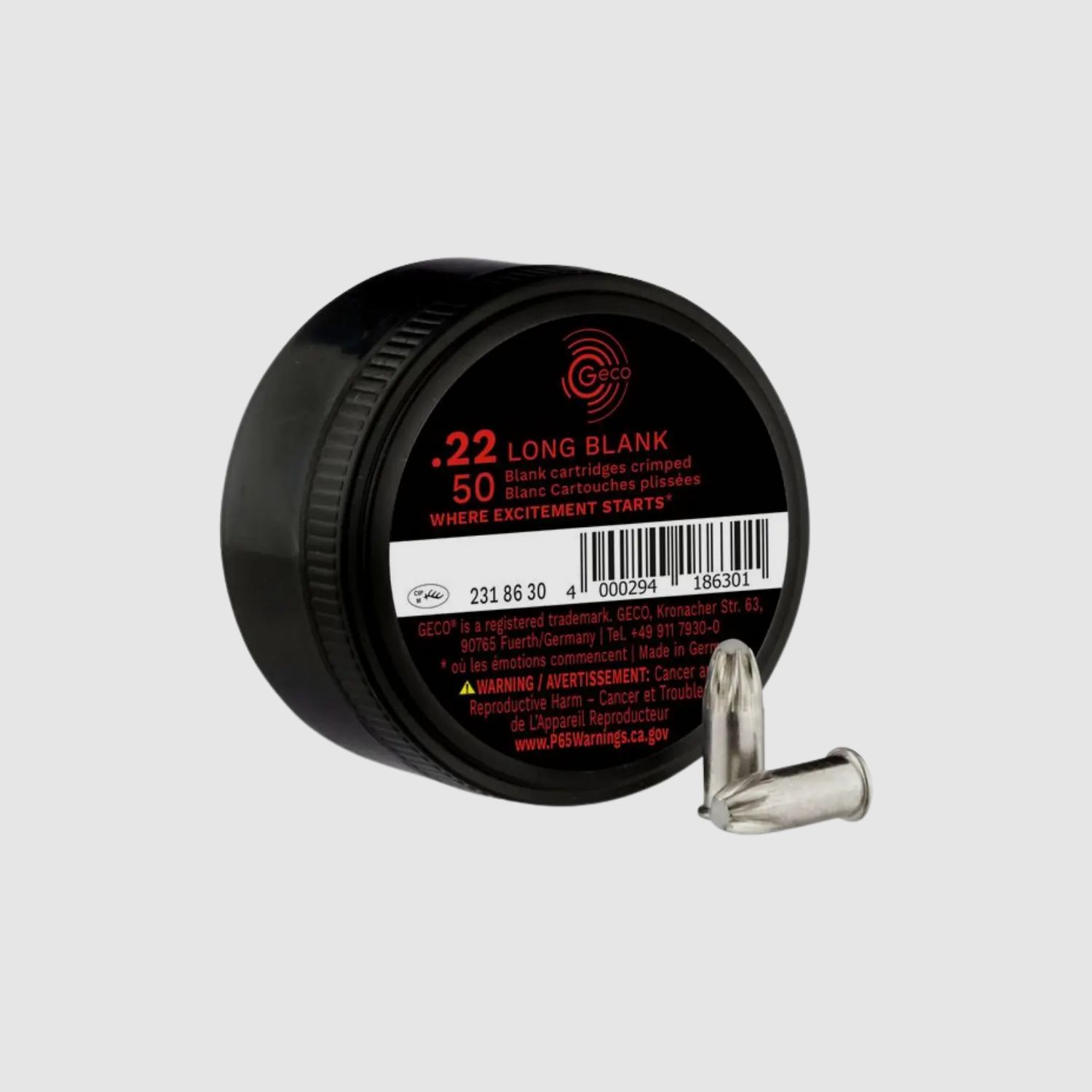 GECO .22 largo Blank 50 disparos cartuchos de fogueo