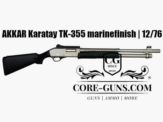 AKKAR Karatay TK-355 vernickelt Vorderschaft-Repetierflinte Kaliber 12/76	 TK355 VSRF