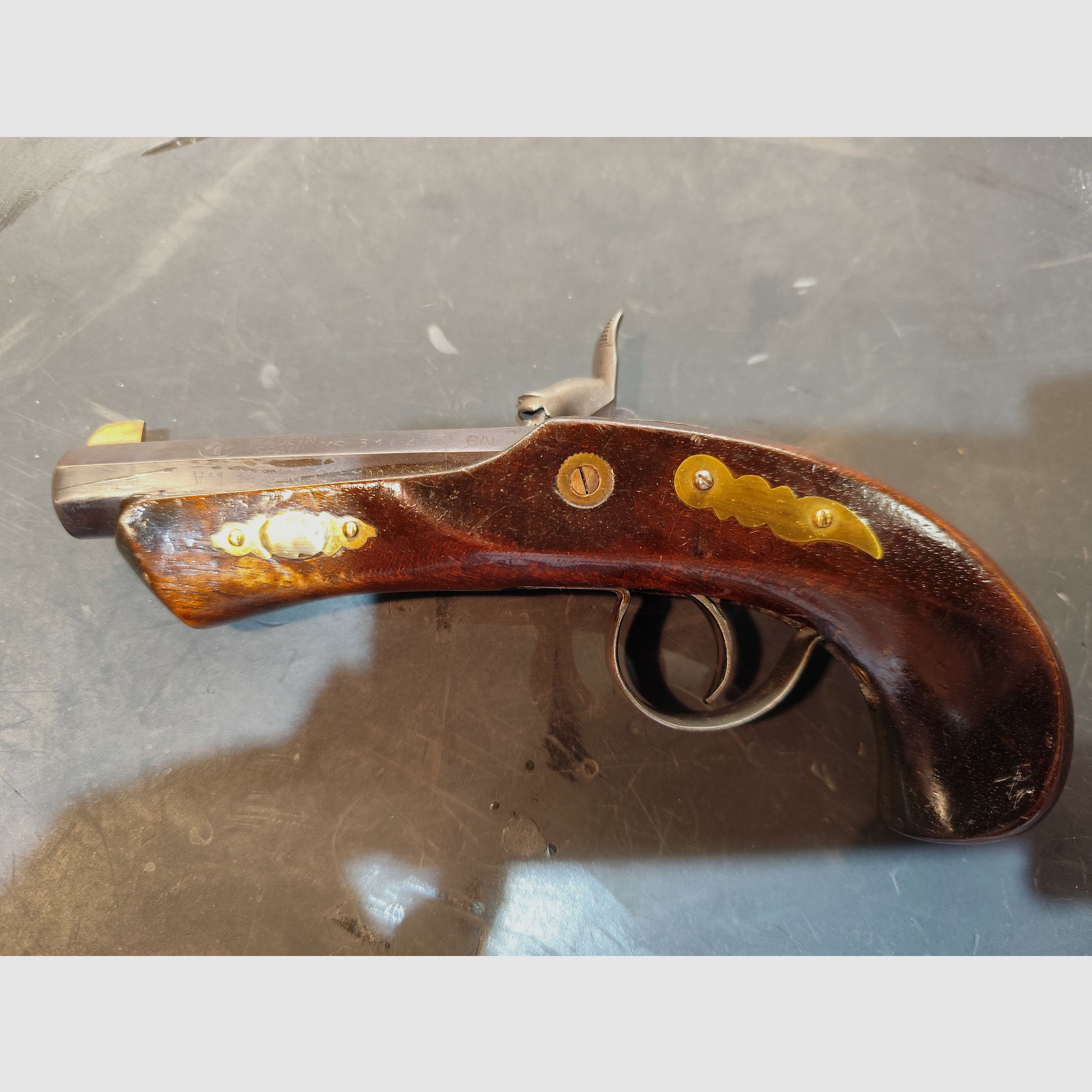 Front-loading pistol percussion Derringer .45 + .41 black powder