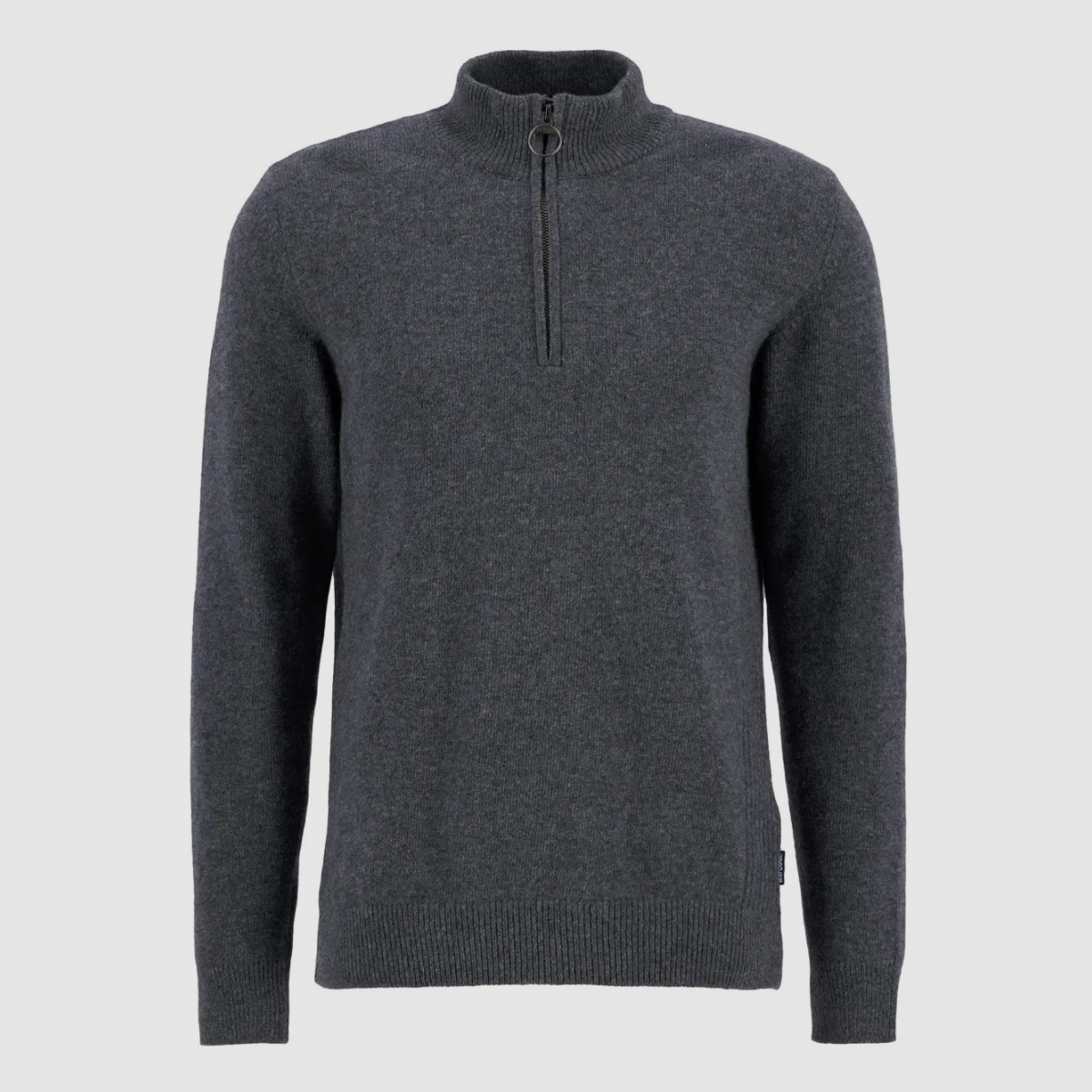 BARBOUR Holden Half Zip Sweater Mid Grey Marl
