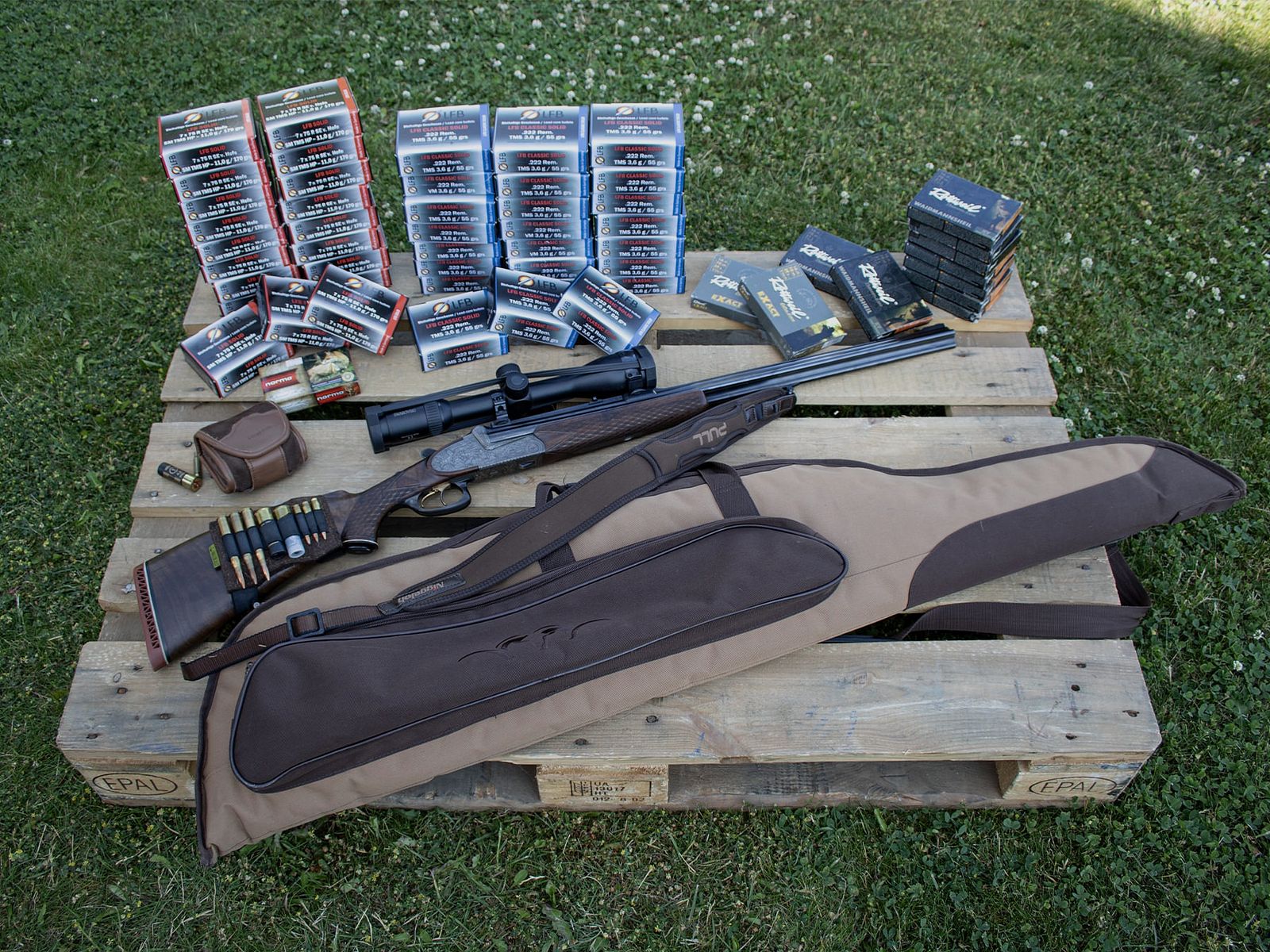 Ferlacher Bockdrilling von Josef Hambrusch inkl. Munition und Tasche