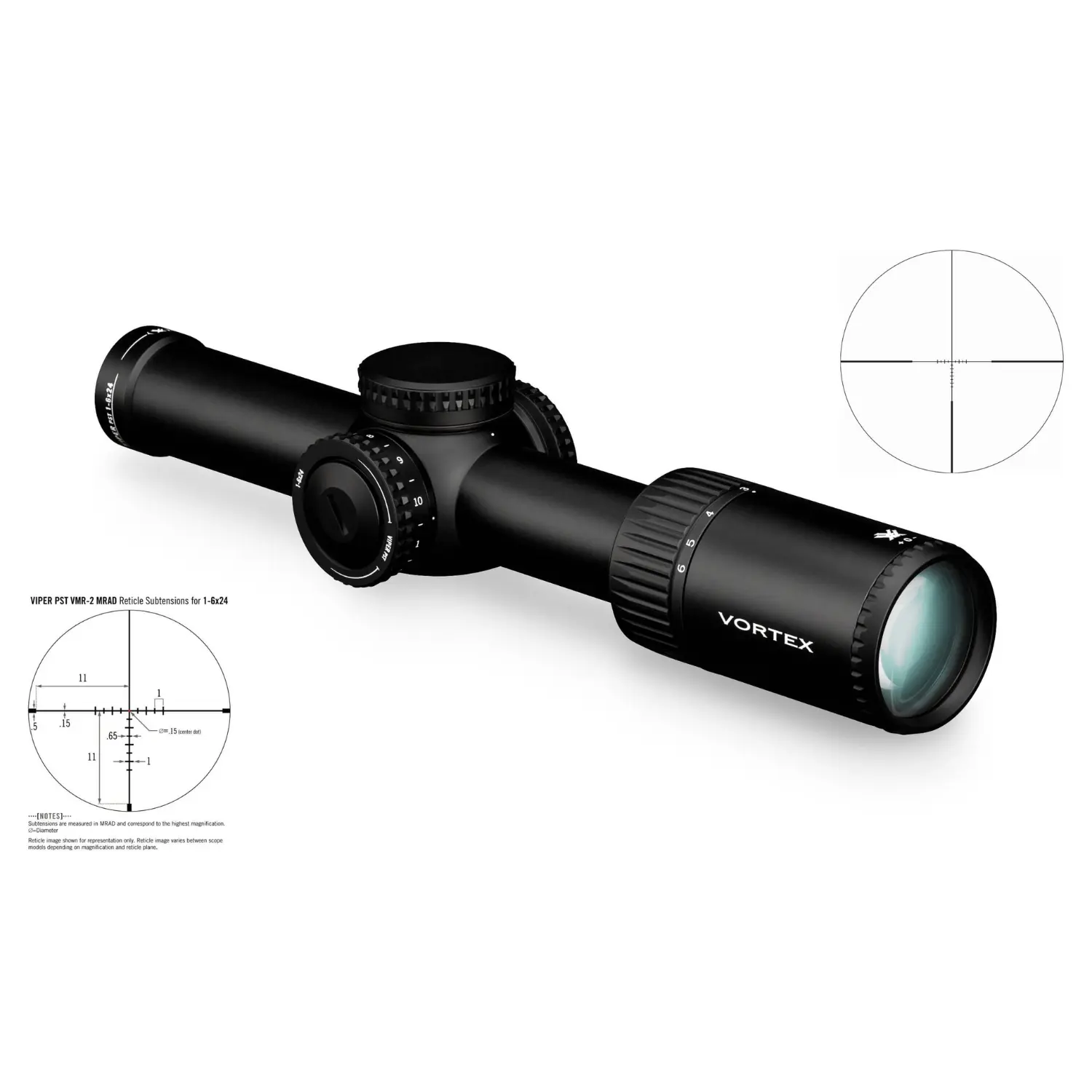 Vortex Zielfernrohr Viper PST Gen II 1-6x24 VMR-2 MRAD, billede 1 af 2