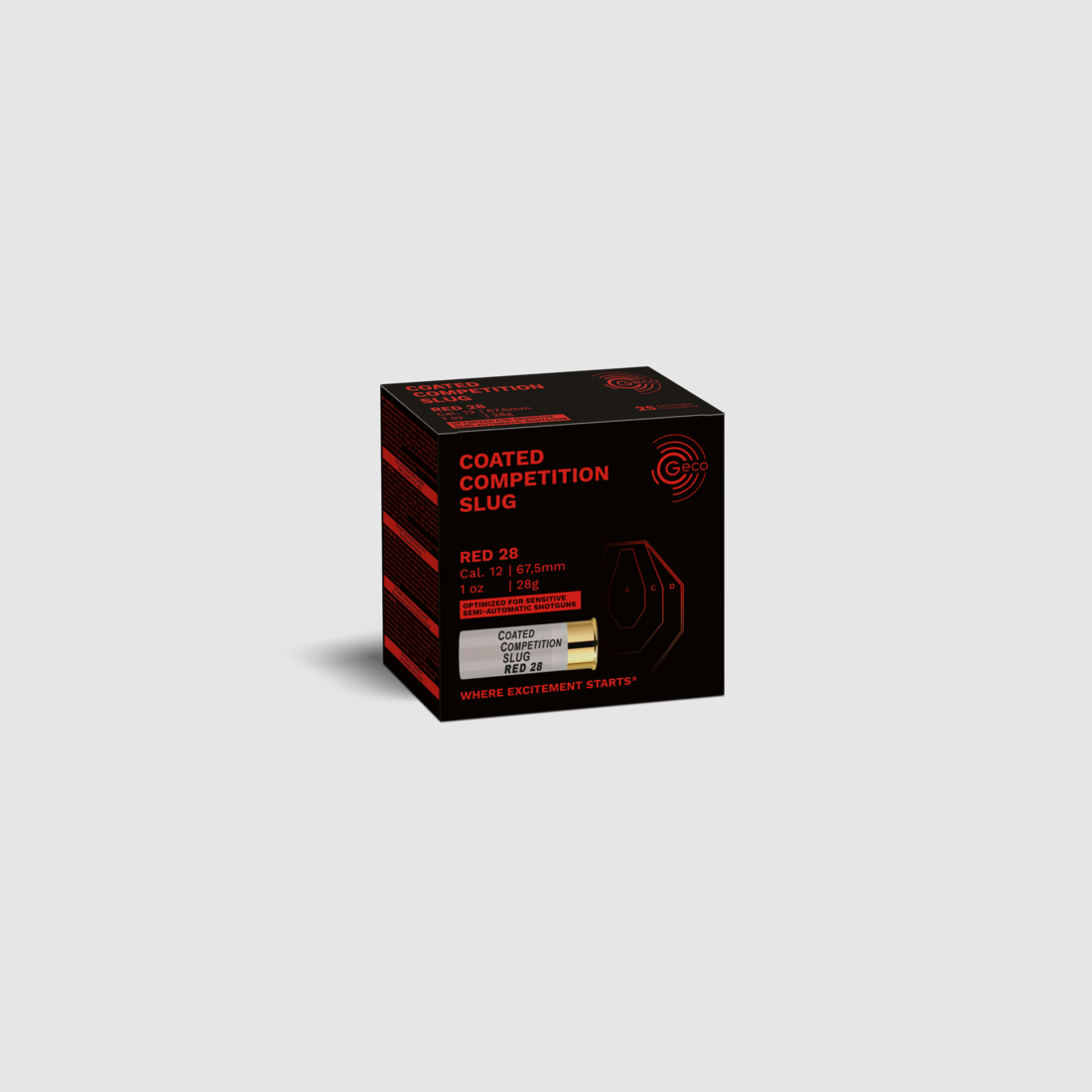 Munition Geco Coated Competition Slug RED 28g 12/67.5, Bild 1 von 2