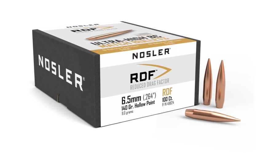 Balle NOSLER HPBT RDF (Reduced Drag Factor) 6,5mm Cal (.264) 140gr 100 pièces 49824